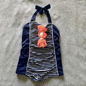 SOLD 🌸 Janie and Jack Striped Floral Swimsuit